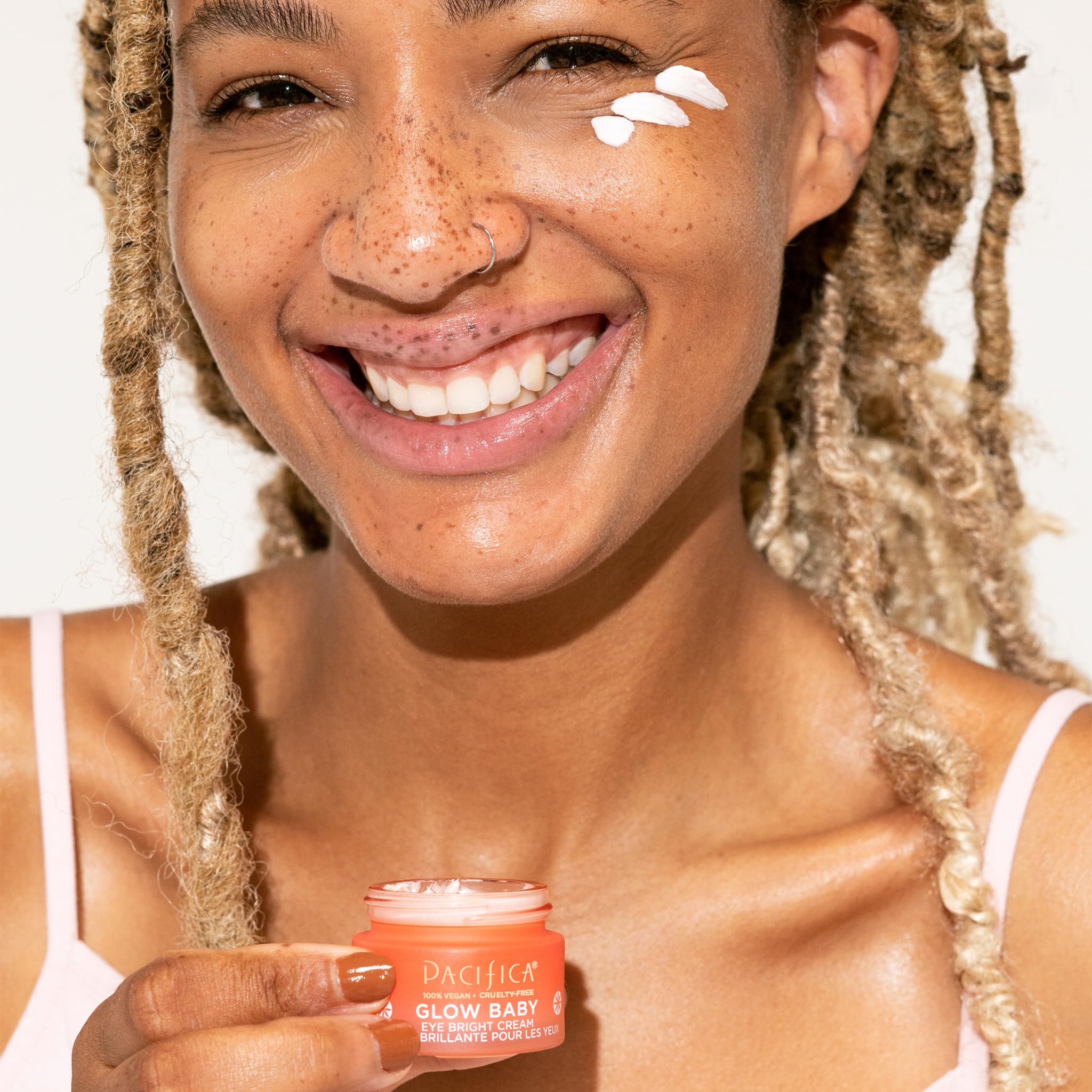 Pacifica Beauty, Glow Baby Eye Bright Daily Under Eye Cream, Vitamin C, Caffeine, Hyaluronic Acid, For Fine Lines, Puffiness and Dark Circles, Fragrance Free, Clean Skin Care, Vegan + Cruelty Free